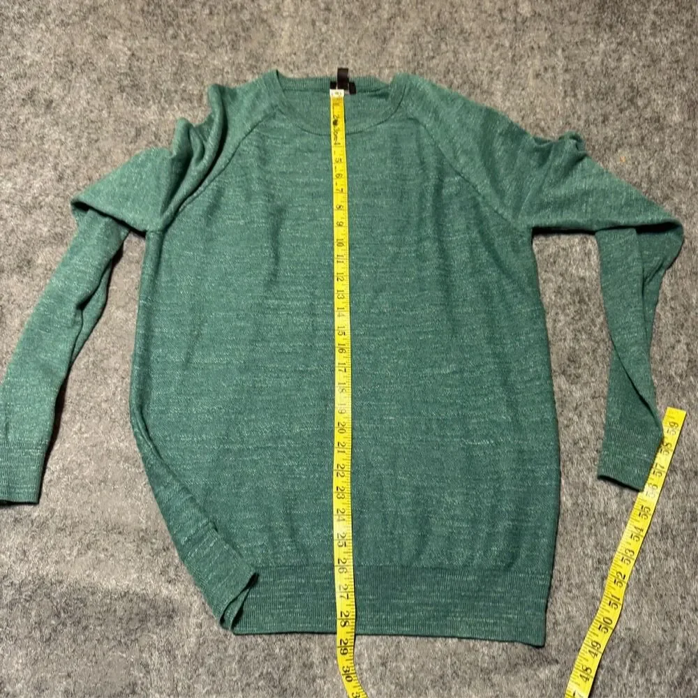 Jcrew Mens Sweater Size MT Green Knit Long Sleeve Crew Neck Pullover